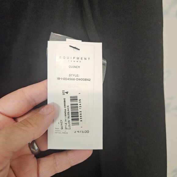 NWT Equipment Quincy Blazer Size 4 Black White 100% Wool $475 - Picture 5 of 10